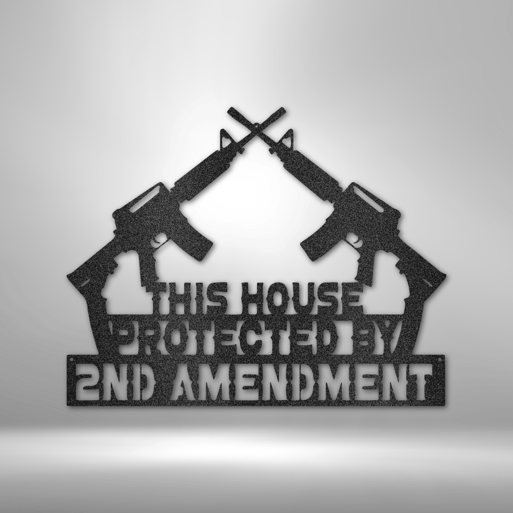 Customized metal sign, This house is protected by the 2nd Amendment, personalized metal sign, indoor outdoor sign