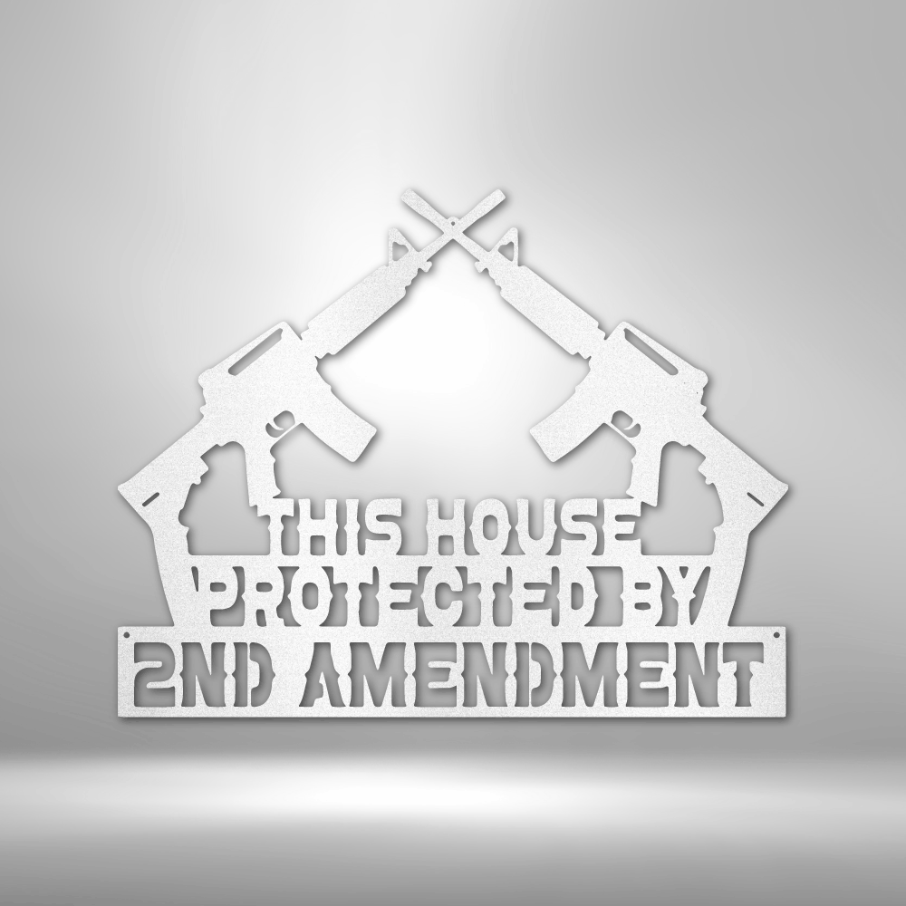 Customized metal sign, This house is protected by the 2nd Amendment, personalized metal sign, indoor outdoor sign